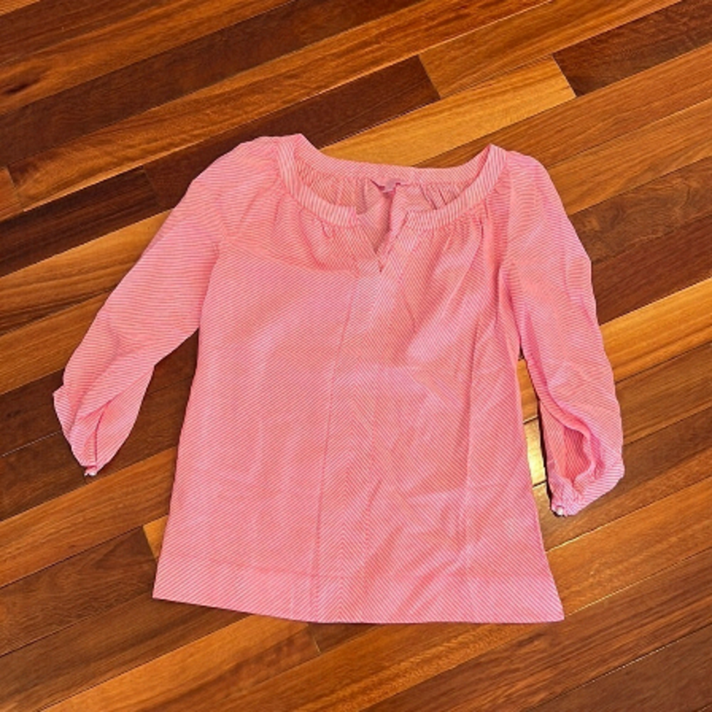 🌸 Lilly Pulitzer Moxy 100% Silk Shirt Small